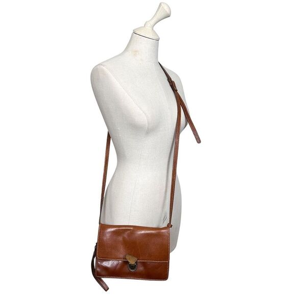 Patricia Nash Lanza ClassicCrossbody Purse Clutch Leather Brown